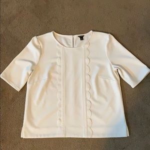 Ann Taylor Cream colored short sleeve dress blouse